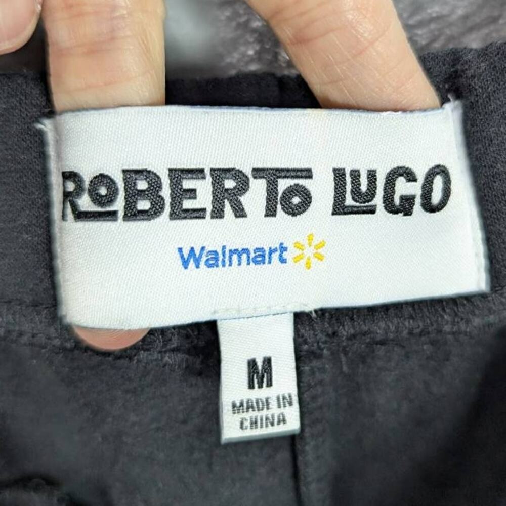 Roberto Lugo Sweatpants Medium Black Floral Jogger Drawstring Graphic Print - Picture 6 of 10